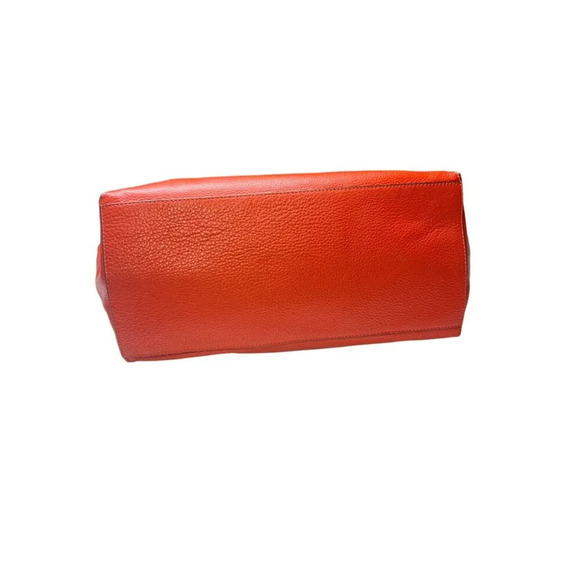 Tory Burch Red Pebble Leather Large Duel Handle Tote Bag - Picture 16 of 16